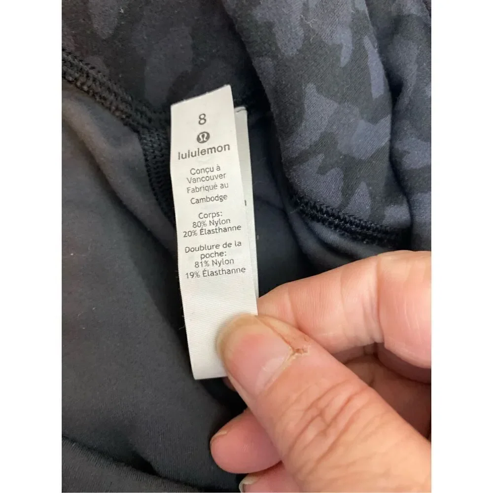 Lululemon Women's Grey Multi Camo Align High Rise Crop Jogger Pants Size 8